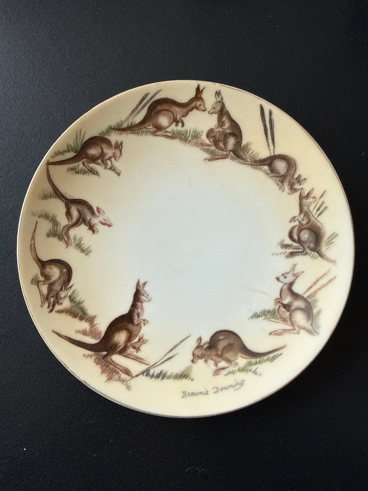 Brownie Downing Vintage Kangoeroe Bord - 15 cm, Ophalen of Verzenden