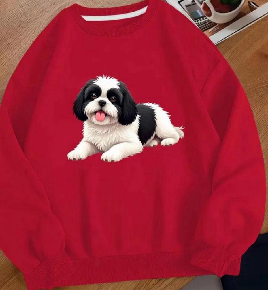trui met hond, Ophalen of Verzenden, Zo goed als nieuw, Maat 46/48 (XL) of groter, Rood