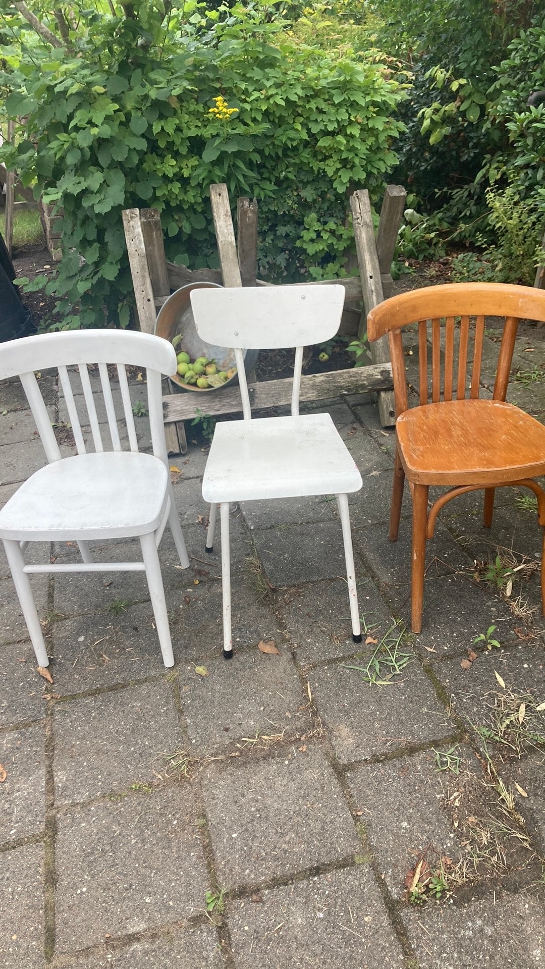 Leuke retro stoelen, Tuin en Terras, Tuinstoelen, Ophalen, Gebruikt, Hout