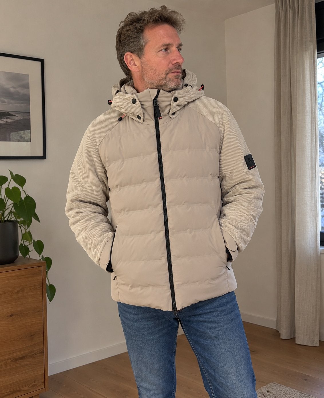 Bogner Fire + Ice ski-jas met corduroy details - Maat L, Ophalen of Verzenden, Zo goed als nieuw, Maat 52/54 (L), Beige