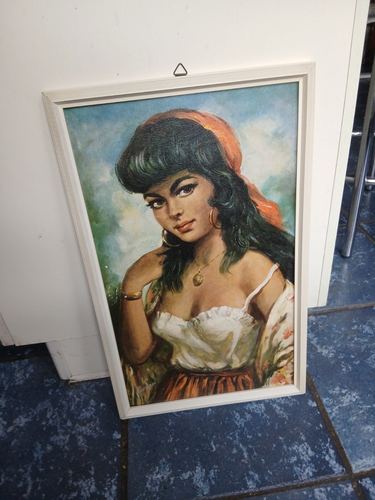 Vintage schilderij   zigeunerin, Ophalen, Huis en Inrichting