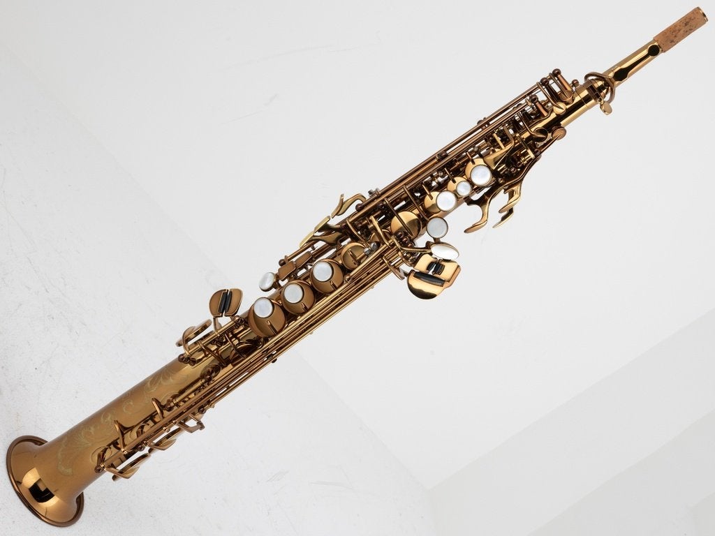 Gebruikte Sopraan Saxofoon Le Monde Global, Amber gelakt,, Muziek en Instrumenten, Instrumenten | Toebehoren, Gebruikt, -, -, Saxofoon