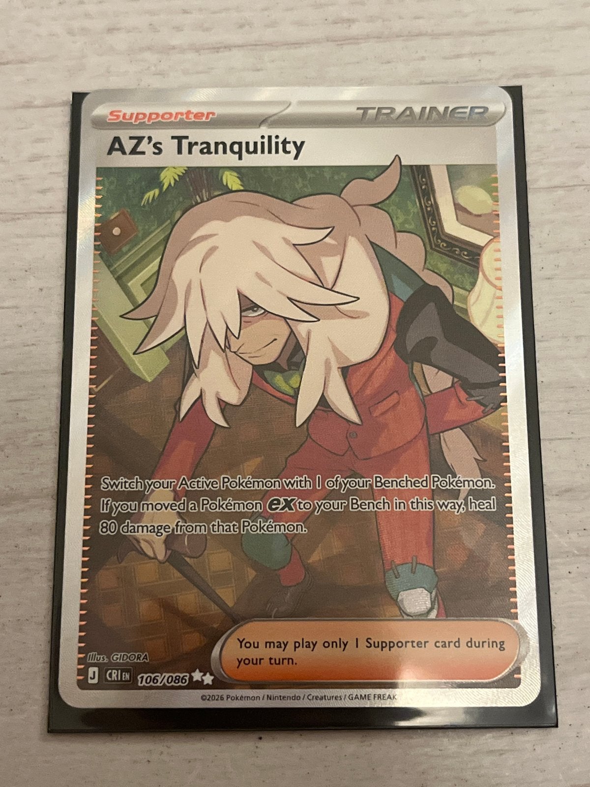 Pokémon TCG: AZ's Tranquility Trainer Kaart (106/086), Ophalen, Zo goed als nieuw, Losse kaart