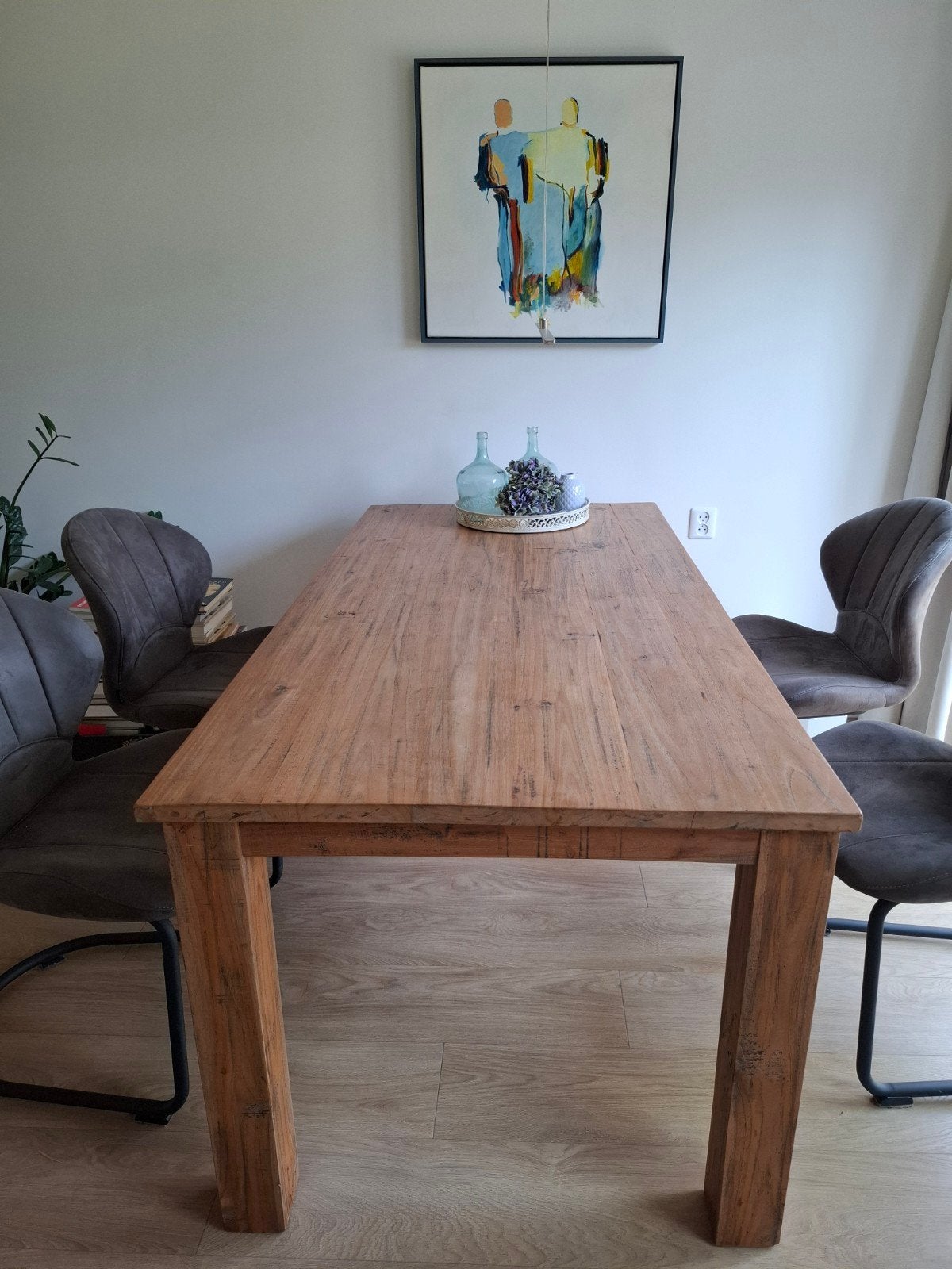 Teakhouten eettafel 180x90x78, Ophalen, Gebruikt, Teakhout, 50 tot 100 cm
