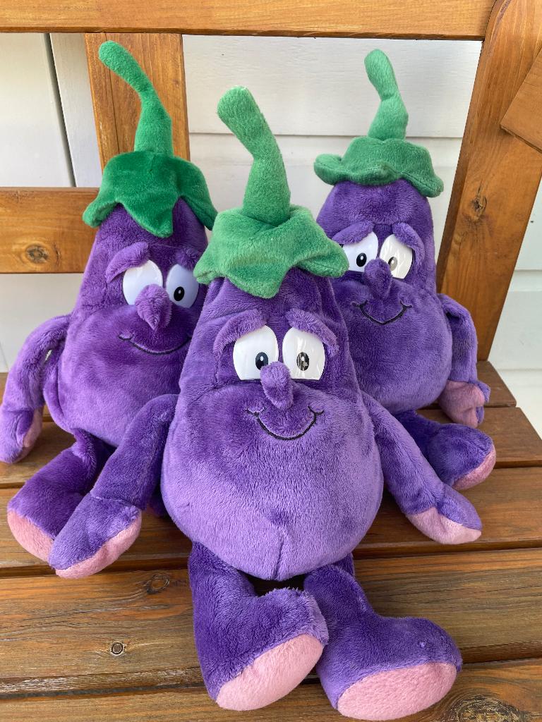 Groente fruit knuffel Lidl vitamaxi vitamini aukje aubergine, Ophalen of Verzenden, Zo goed als nieuw, Overige typen