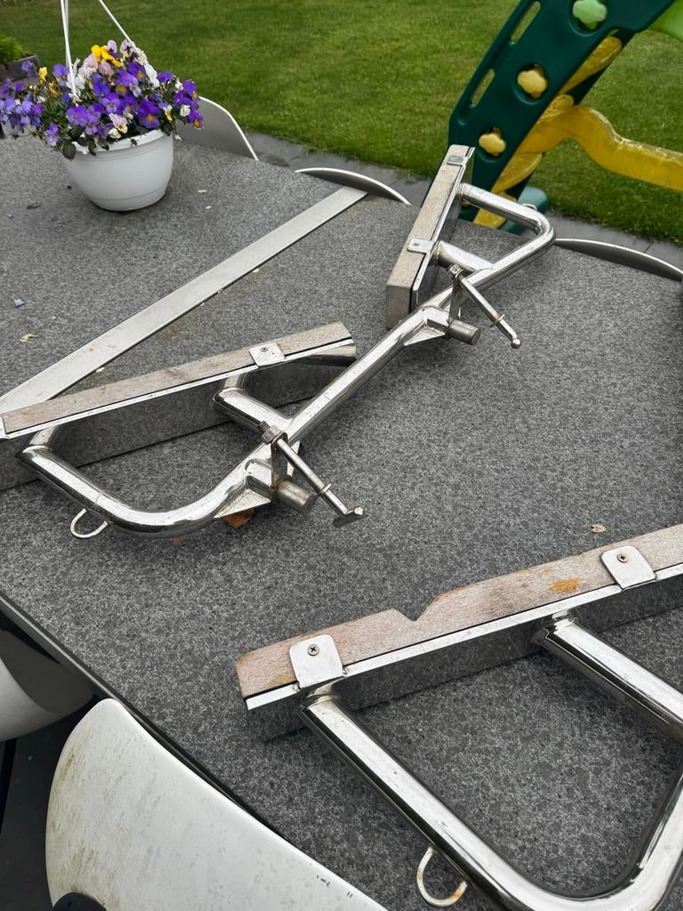 RVS bijboot dragers voor op het zwemplateau, Watersport en Boten, Accessoires en Onderhoud, Gebruikt, Overige typen, Ophalen of Verzenden