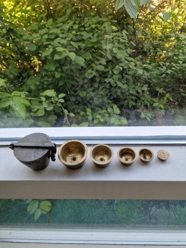 Antiek Messing Nestgewicht Pijlgewicht Set, Ophalen of Verzenden