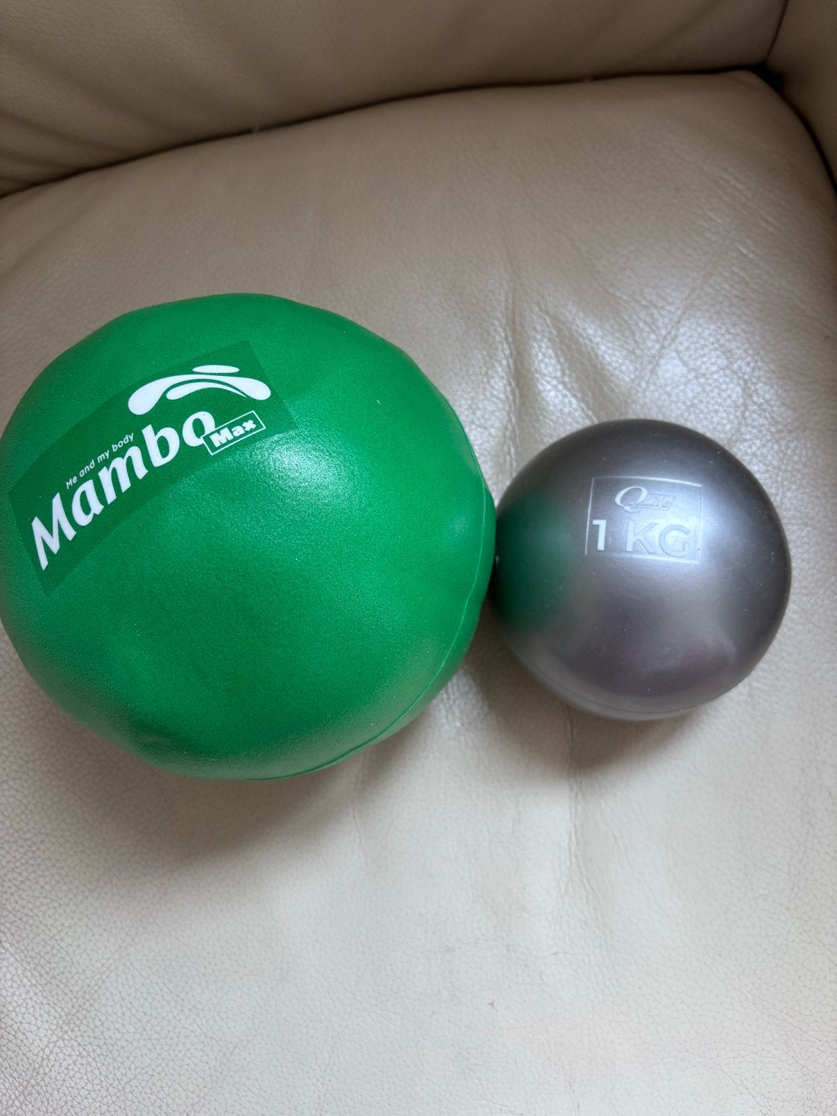Mambo Max fitnessbal en 1kg medicijnbal, Ophalen of Verzenden, Zo goed als nieuw, Armen, Fitnessbal