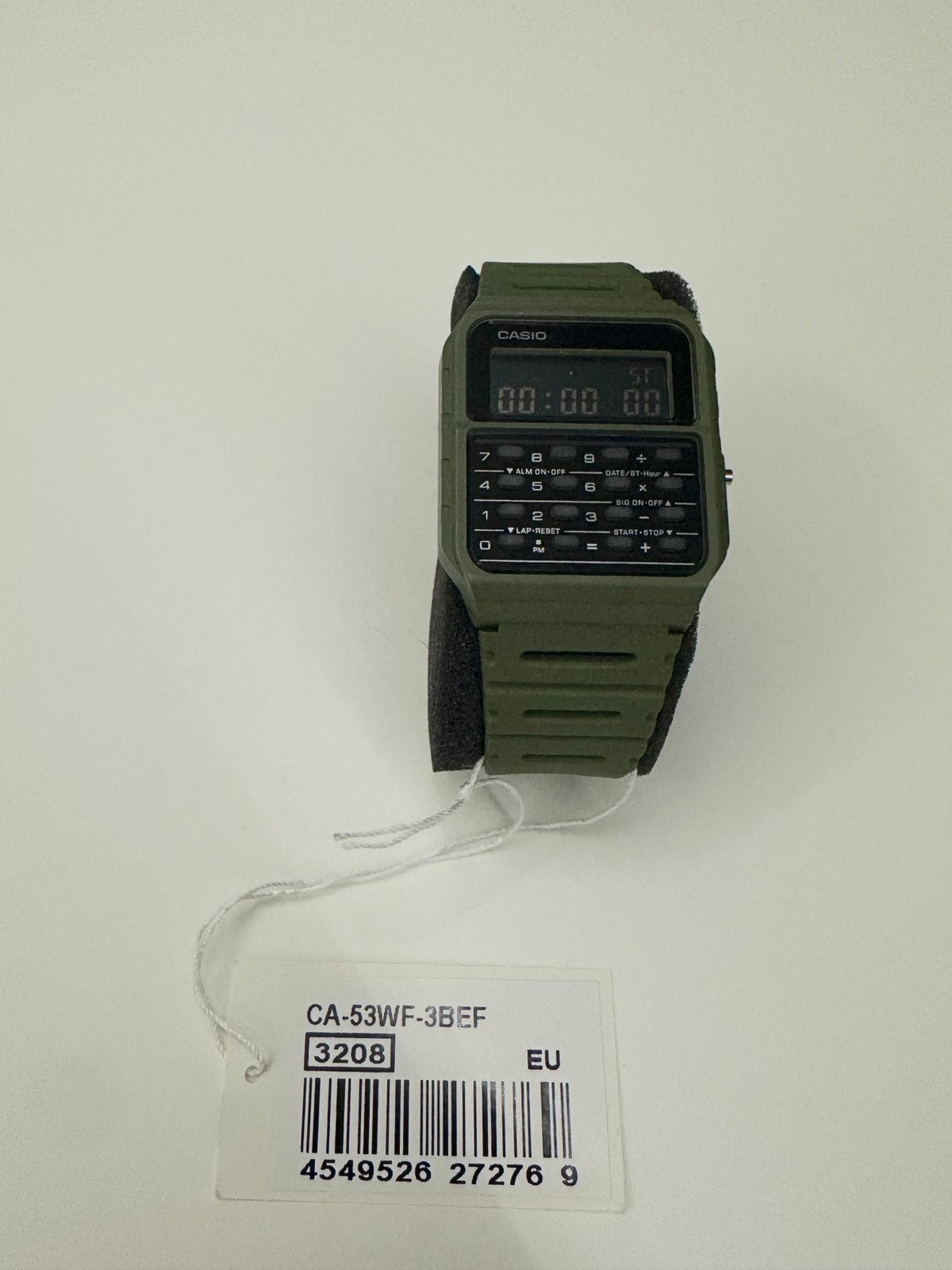 Casio CA-53WF-3BEF Calculator Horloge Groen – Met Label, Sieraden, Tassen en Uiterlijk, Overige merken, Staal, Met bandje, 1960 of later