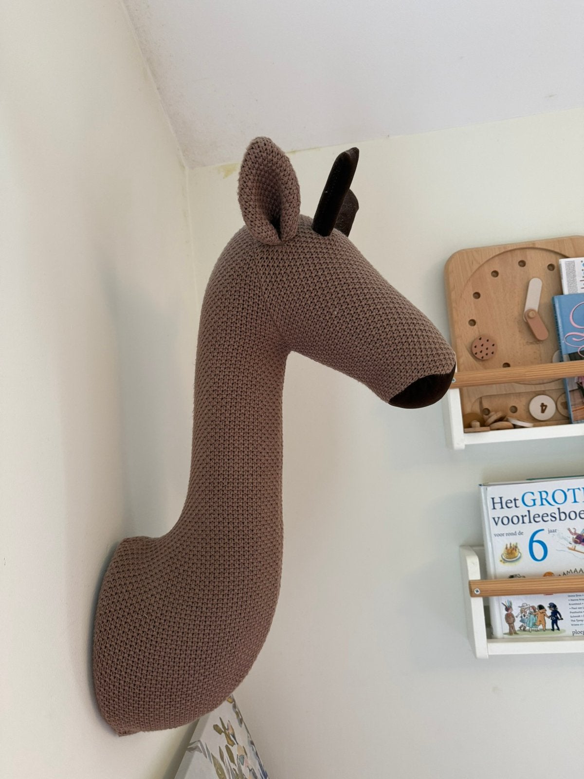 Mooi gehaakte hertenkop voor aan de muur, Ophalen, Zo goed als nieuw