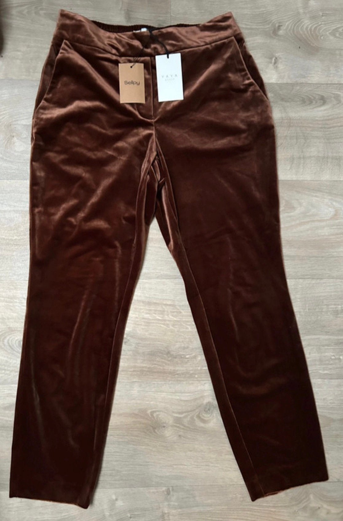 Bruine velours velvet broek | Yaya | maat 38, Maat 38/40 (M), Bruin, Nieuw, Ophalen of Verzenden