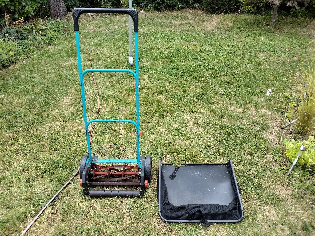 Gardena handgrasmaaier met opvangzak, Tuin en Terras, Grasmaaiers, Ophalen, Gebruikt, Handgrasmaaier, Opvangzak