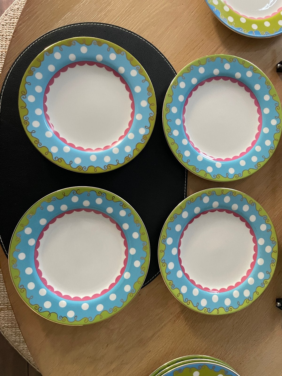 Lichtblauw oilily ontbijtbordjes, Huis en Inrichting, Ophalen, Zo goed als nieuw, Bord(en), Overige stijlen