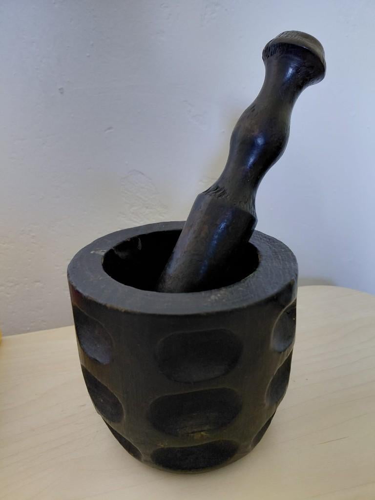 Houten vijzel, Ophalen, Hout, Zwart