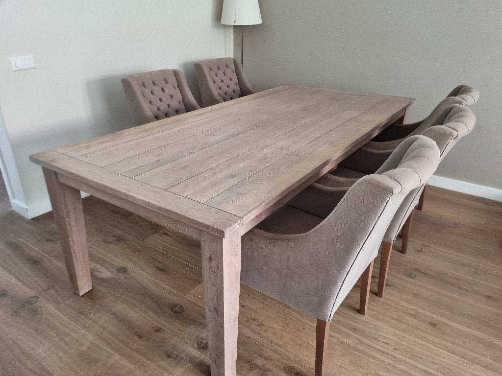 Stijlvolle eettafel set, Huis en Inrichting, Ophalen, Gebruikt, 100 tot 150 cm, Eikenhout