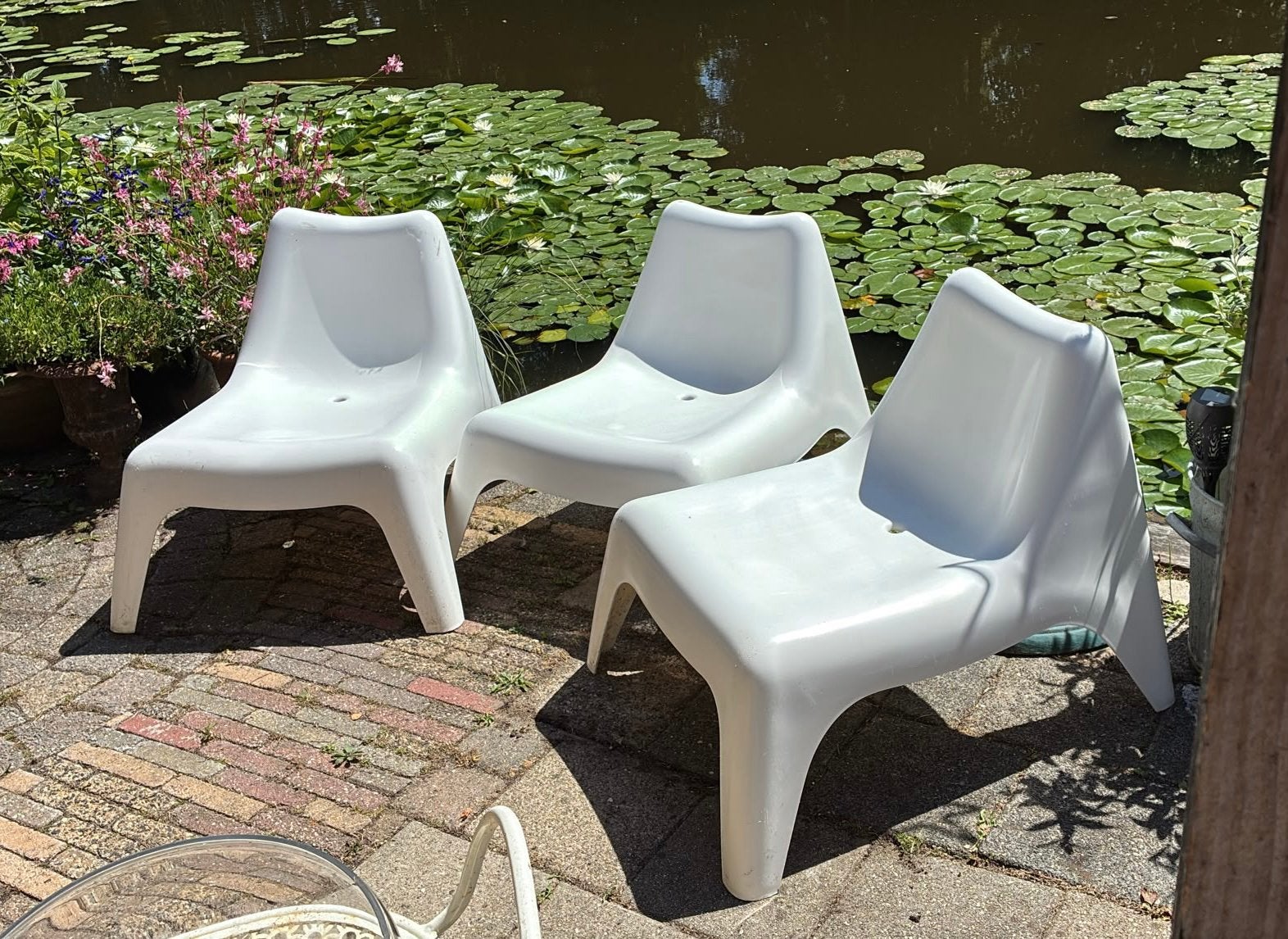 3x Ikea PS collectie tuinstoelen €25, Ophalen, Zo goed als nieuw, Kunststof, Stapelbaar