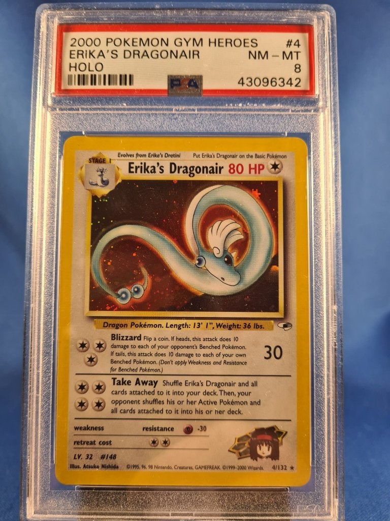 Erika's Dragonair 4/132 - Gym Heroes (PSA 8), Verzenden, Gebruikt
