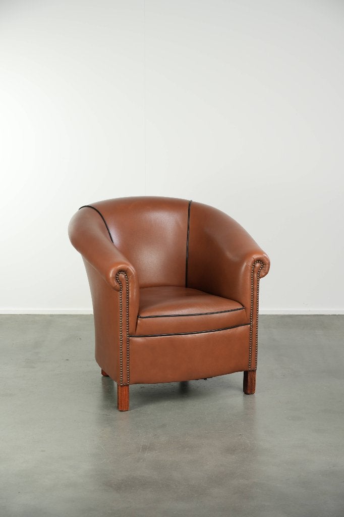 Rundleren clubfauteuil in Engelse stijl met fijn zitcomfort, Huis en Inrichting, Ophalen, Gebruikt, /, Engels