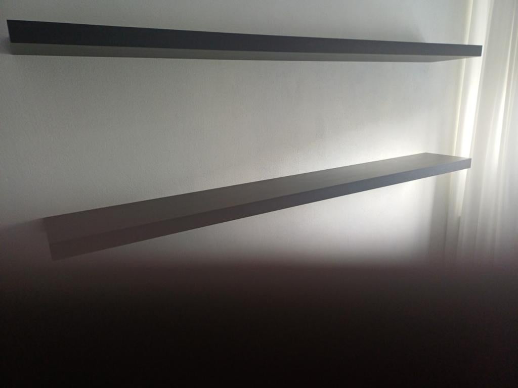 2x IKEA Zwevende Planken Zwart/Bruin 190x26 cm, Ophalen, Gebruikt