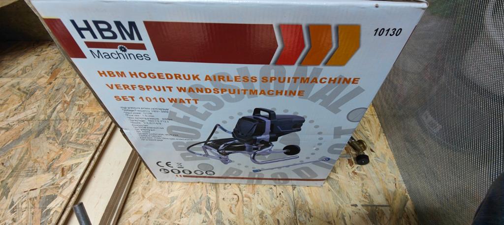 HBM hogedruk airless spuitmachine met extra nozzles., Ophalen of Verzenden, Zo goed als nieuw
