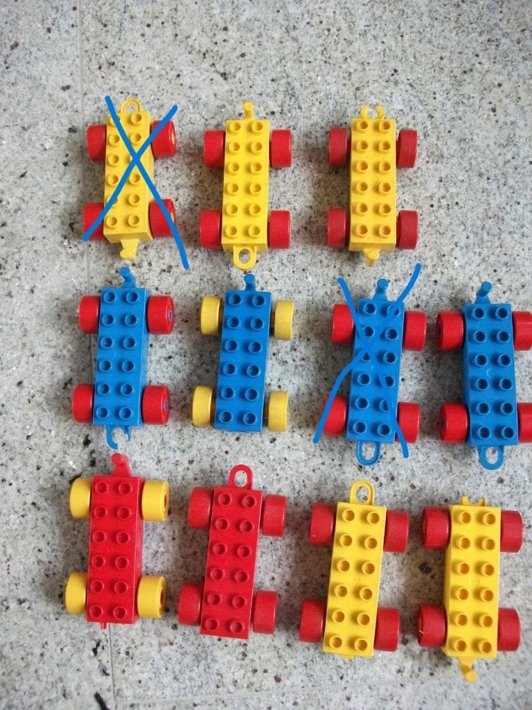 Lego Duplo negen aanhangers (DEFECT), Ophalen of Verzenden, Gebruikt, Losse stenen, Duplo