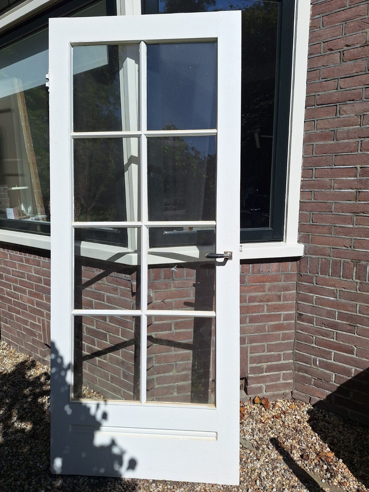 Houten binnendeur met glas 210 x 88 cm, Ophalen, Glas, Binnendeur, 200 tot 215 cm