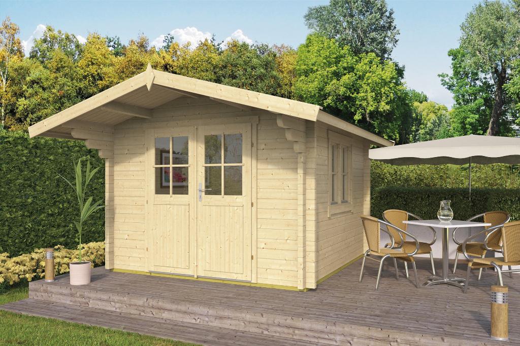 Blokhut Lennart  58 mm dik hout, 200 tot 400 cm, 250 tot 500 cm, Blokhut, Nieuw