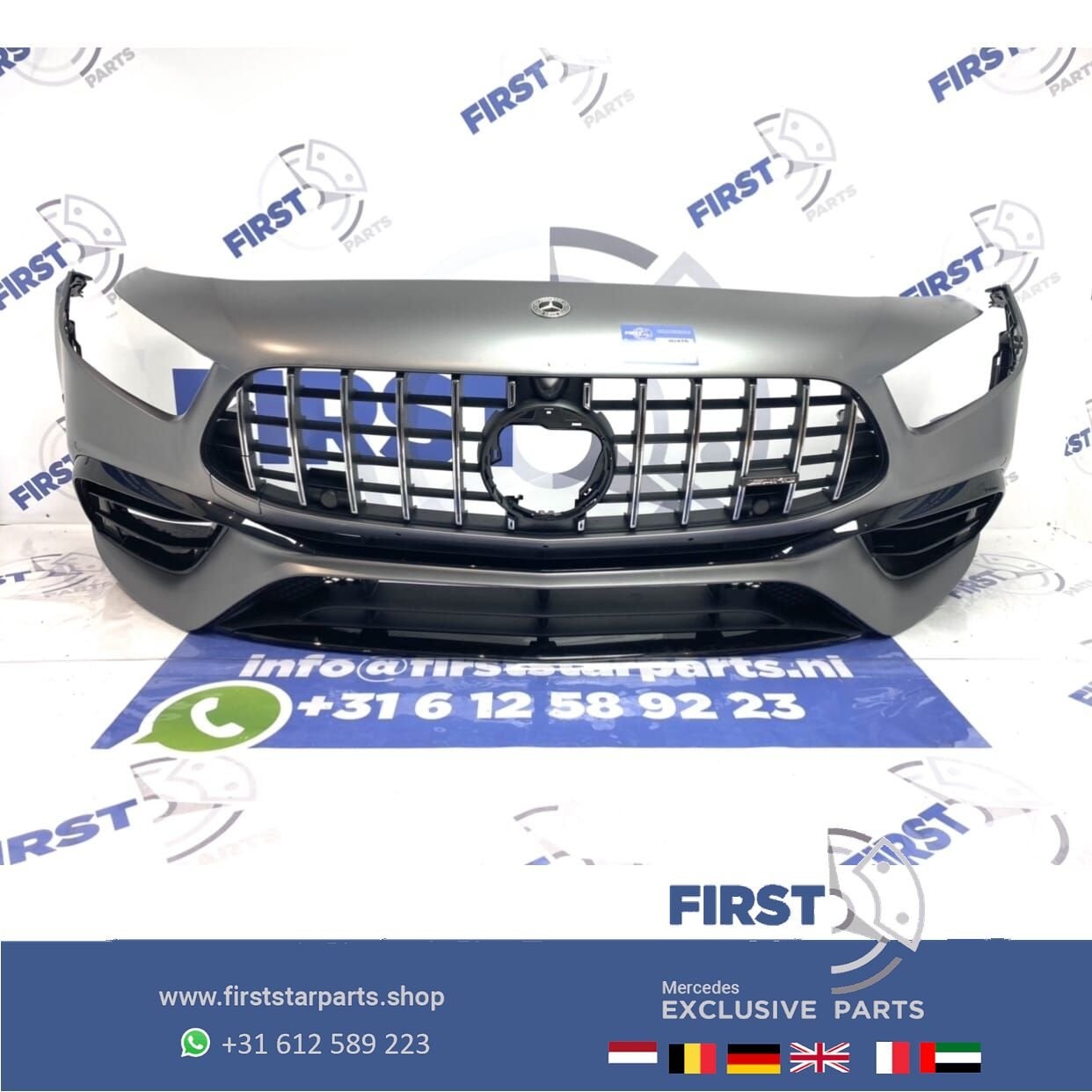 W177 A KLASSE 2021 A45 A45S AMG VOORBUMPER MAT GRIJS COMPLEE, Gebruikt, -, Voor, Ophalen of Verzenden