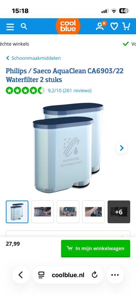 Philips/Saeco AquaClean CA6903/22 Waterfilter, Ophalen of Verzenden, Nieuw