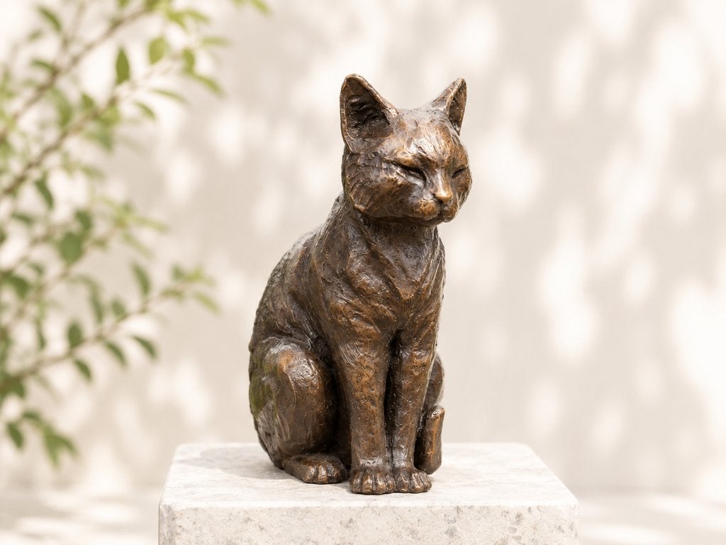 POES /BRONZEN BEELD / KAT, Tuin en Terras, Dierenbeeld, Nieuw, Info@huisentuindecoratiemarie.nl, Huis en tuin decoratie marie