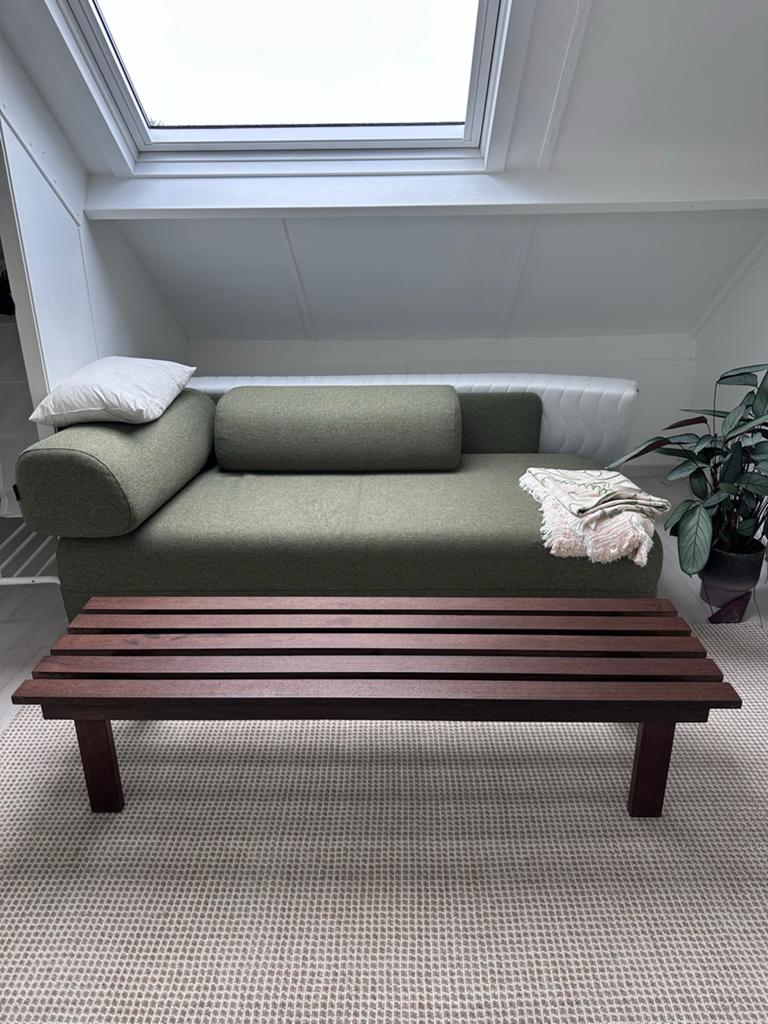 Wengé Slatted Bench in style of Martin Visser, Ophalen, Gebruikt, Bruin, Eén