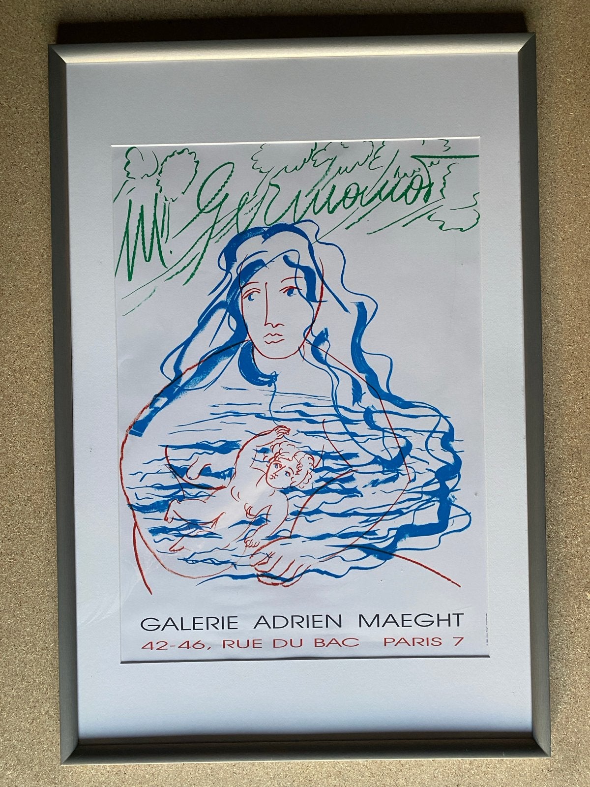 Galerie Adrien Maeght - poster in schilderij, Ophalen, Poster, Print/reproductie, Ingelijst