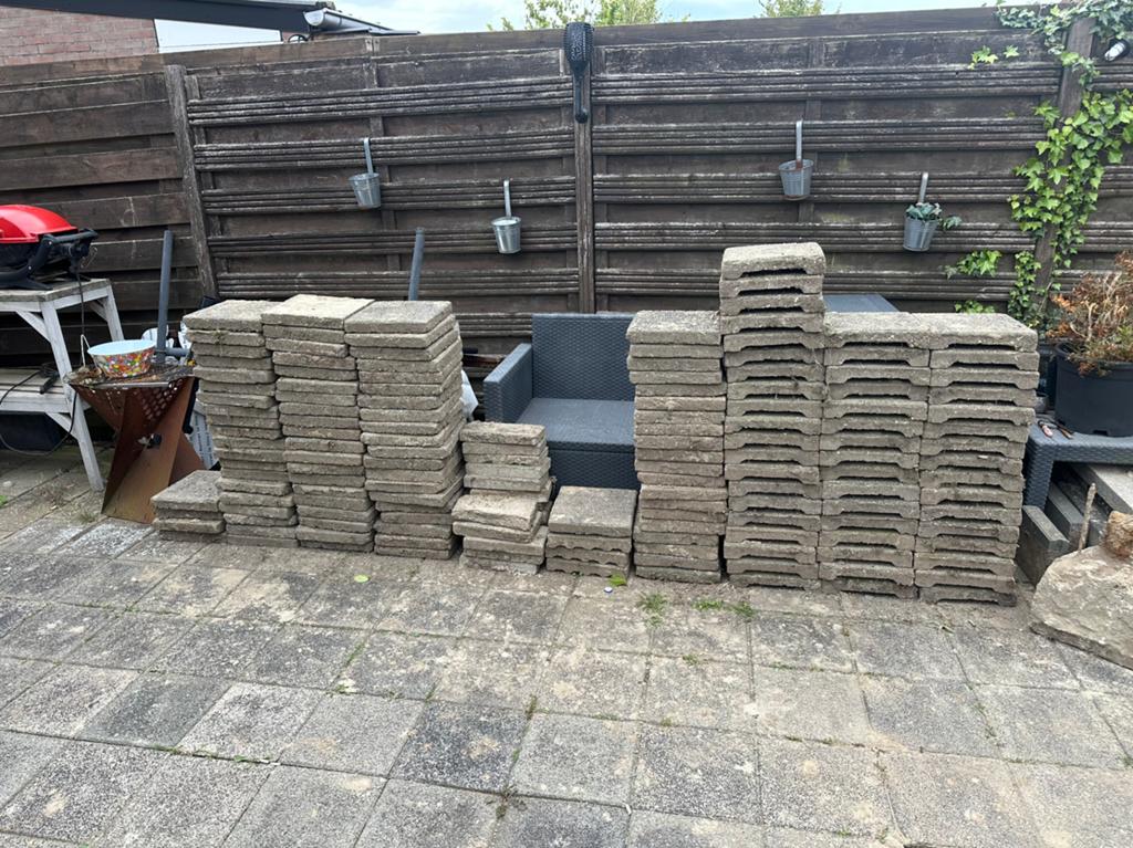 Stoeptegels 30x 30, Ophalen, Gebruikt, Overige typen, 10 m² of meer