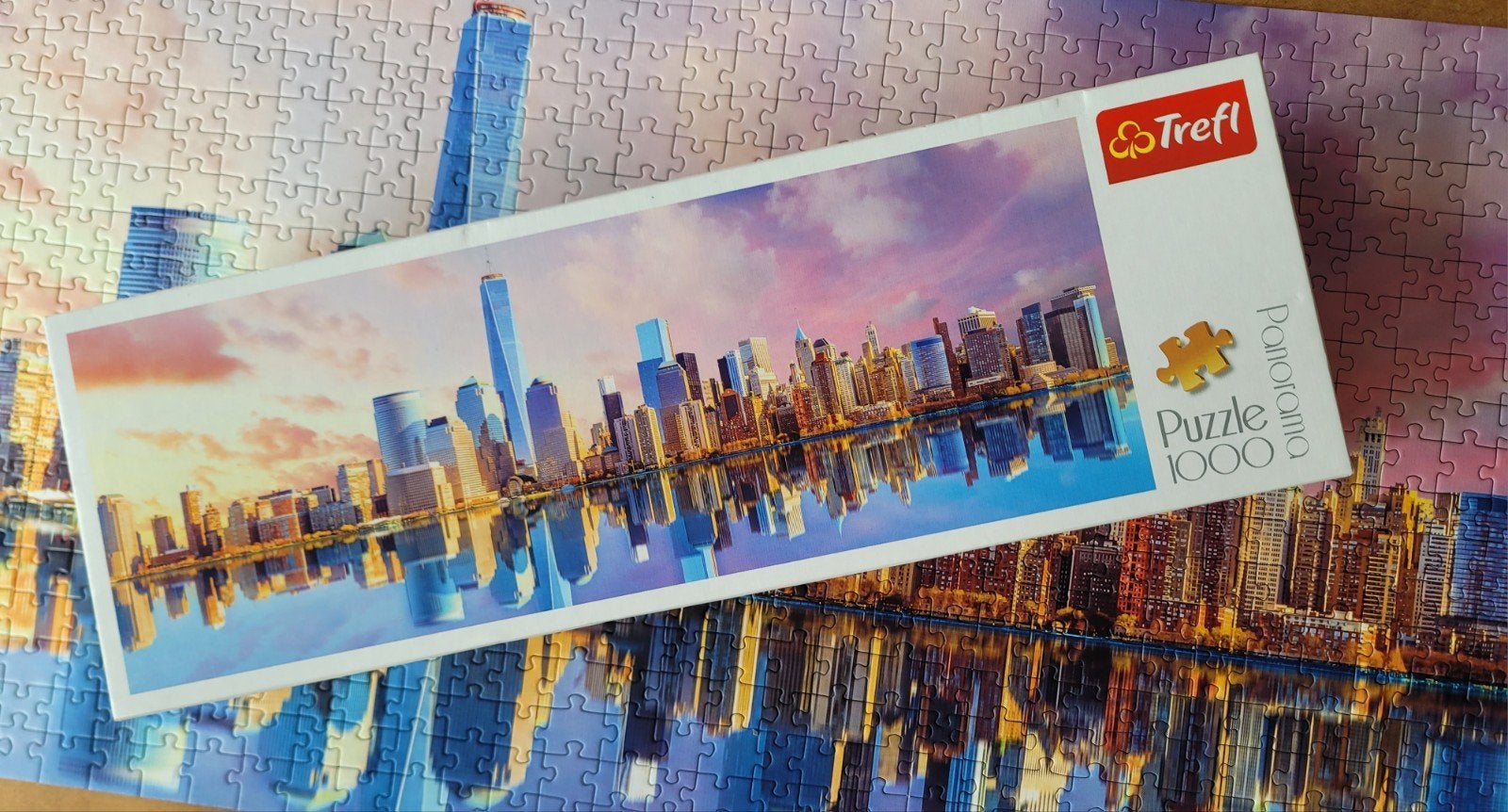 panorama puzzel 1000 stukjes newyork manhatten, Ophalen of Verzenden, 500 t/m 1500 stukjes, Zo goed als nieuw