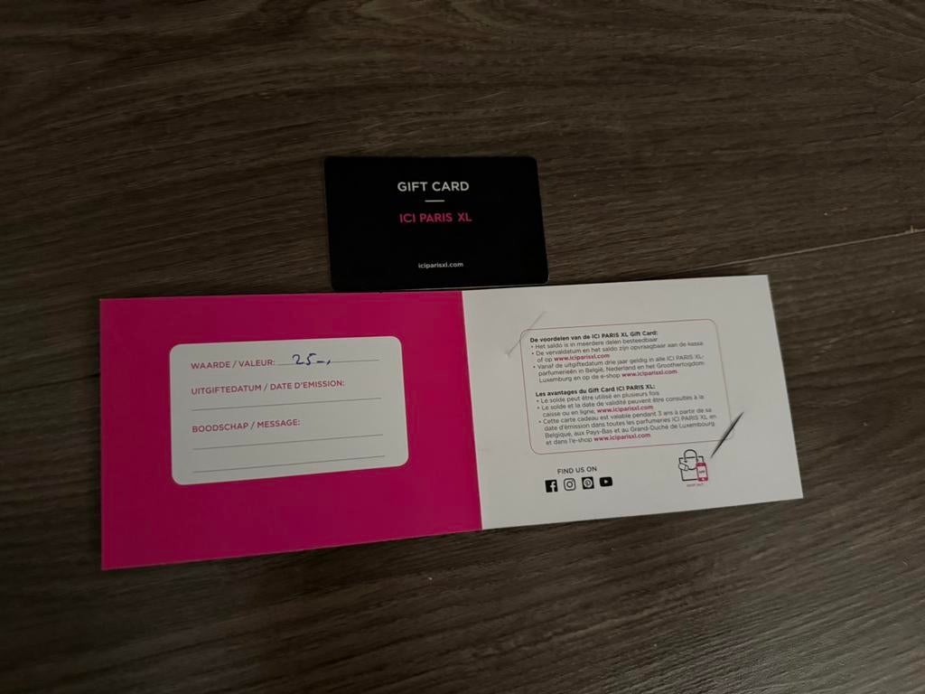 Cadeau bon van ICI Paris XL, Eén persoon, Cadeaubon, Warenhuis- of Winkelbon