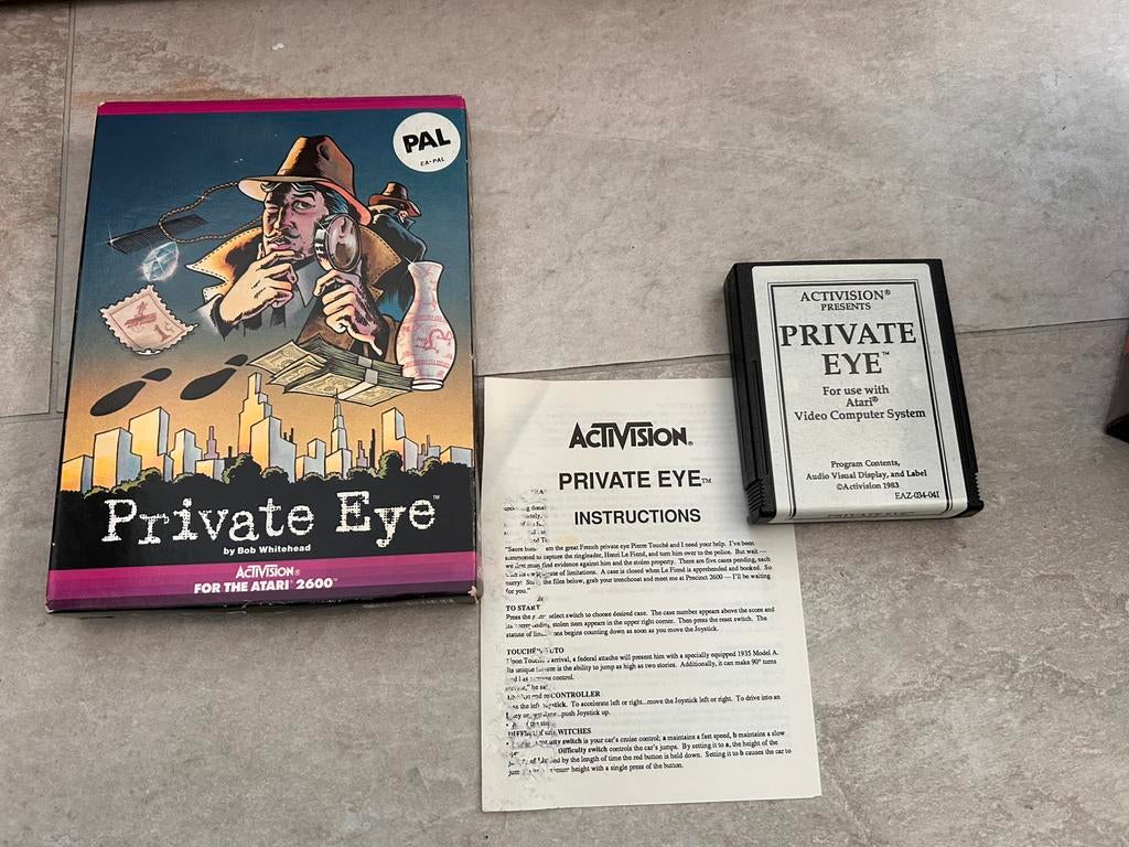 Atari 2600 Private Eye in doos, Avontuur en Actie, Gebruikt, 1 speler, Ophalen of Verzenden