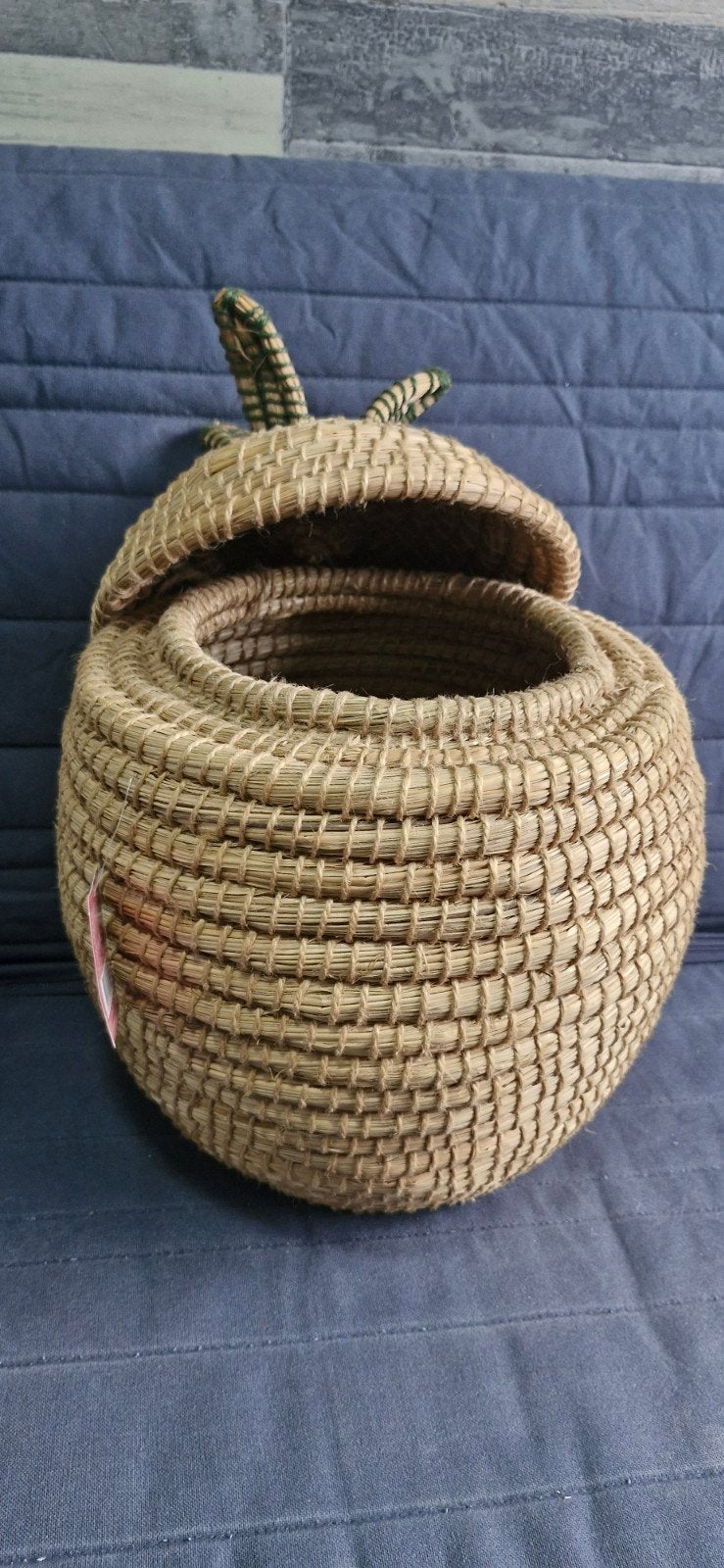 Hema rieten mandje met deksel - ananasvormig, Overige materialen, Mand, Gevlochten, Rond