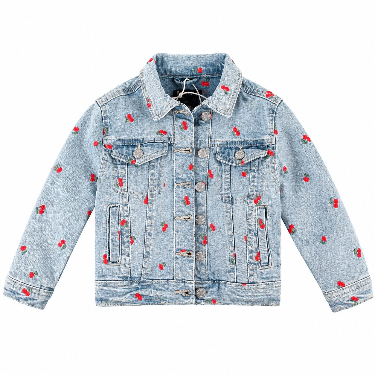 Nieuwe spijkerjas met kersenprint - Persival (valt klein), Ophalen of Verzenden, Nieuw, Meisje, Jas