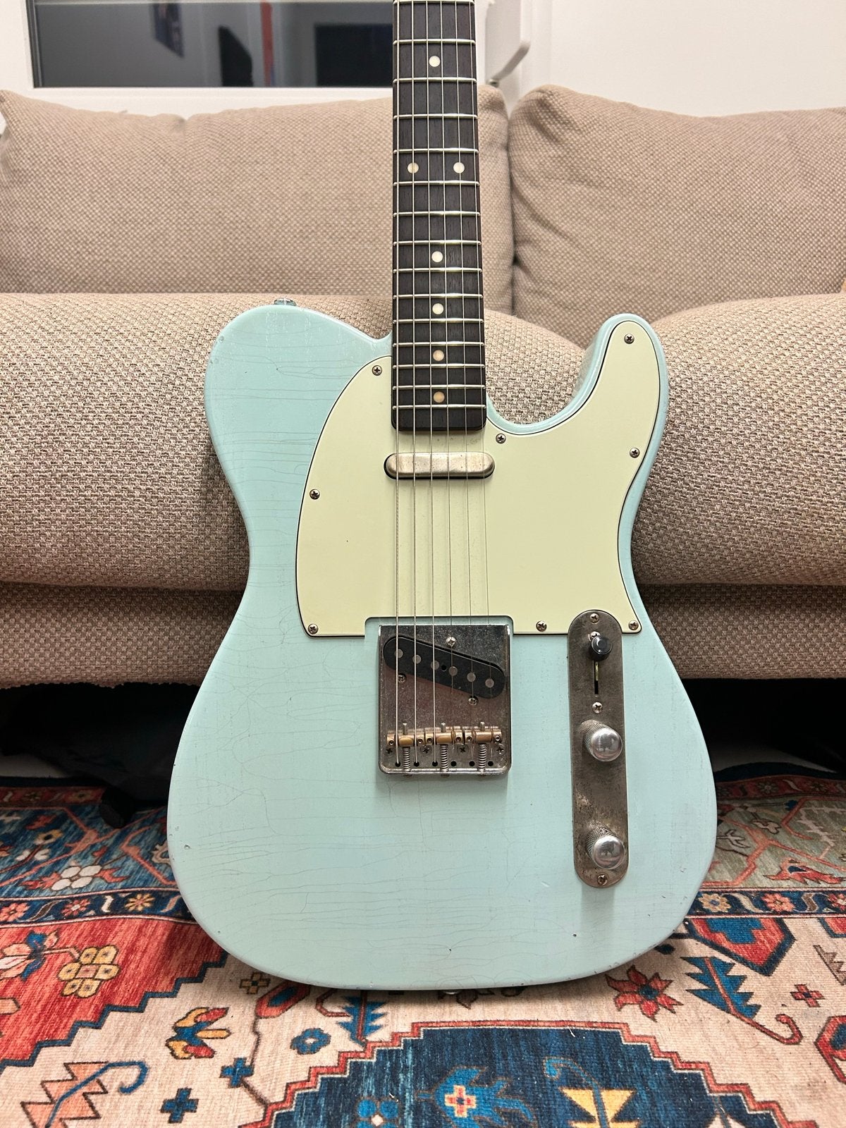 Kauffmann T63 Sonic Blue - Zo goed als nieuw, Ophalen, Zo goed als nieuw, Solid body, Overige merken