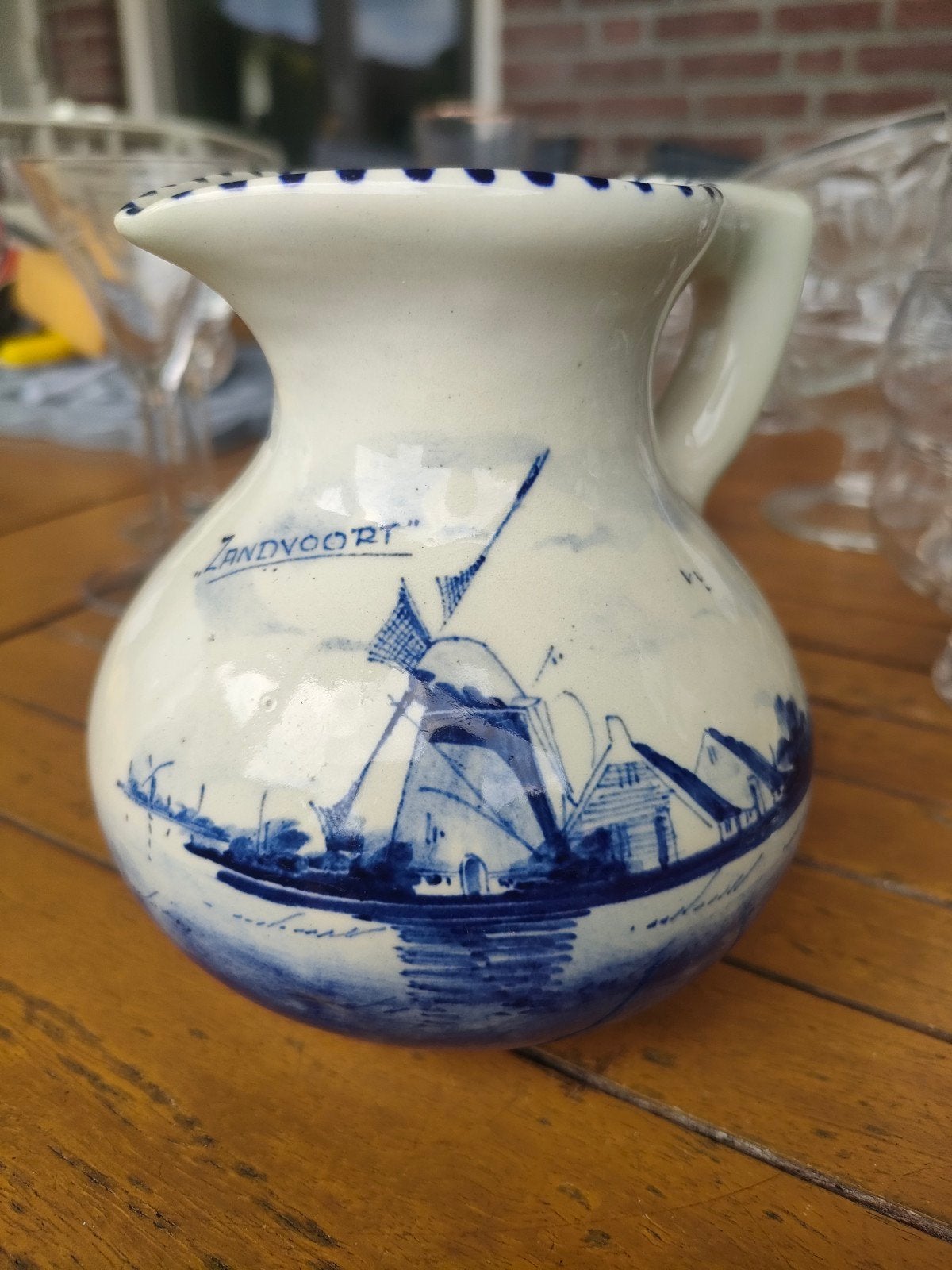 Antiek Delfts Blauw Kannetje "Zandvoort" - O. Delft N., Ophalen of Verzenden