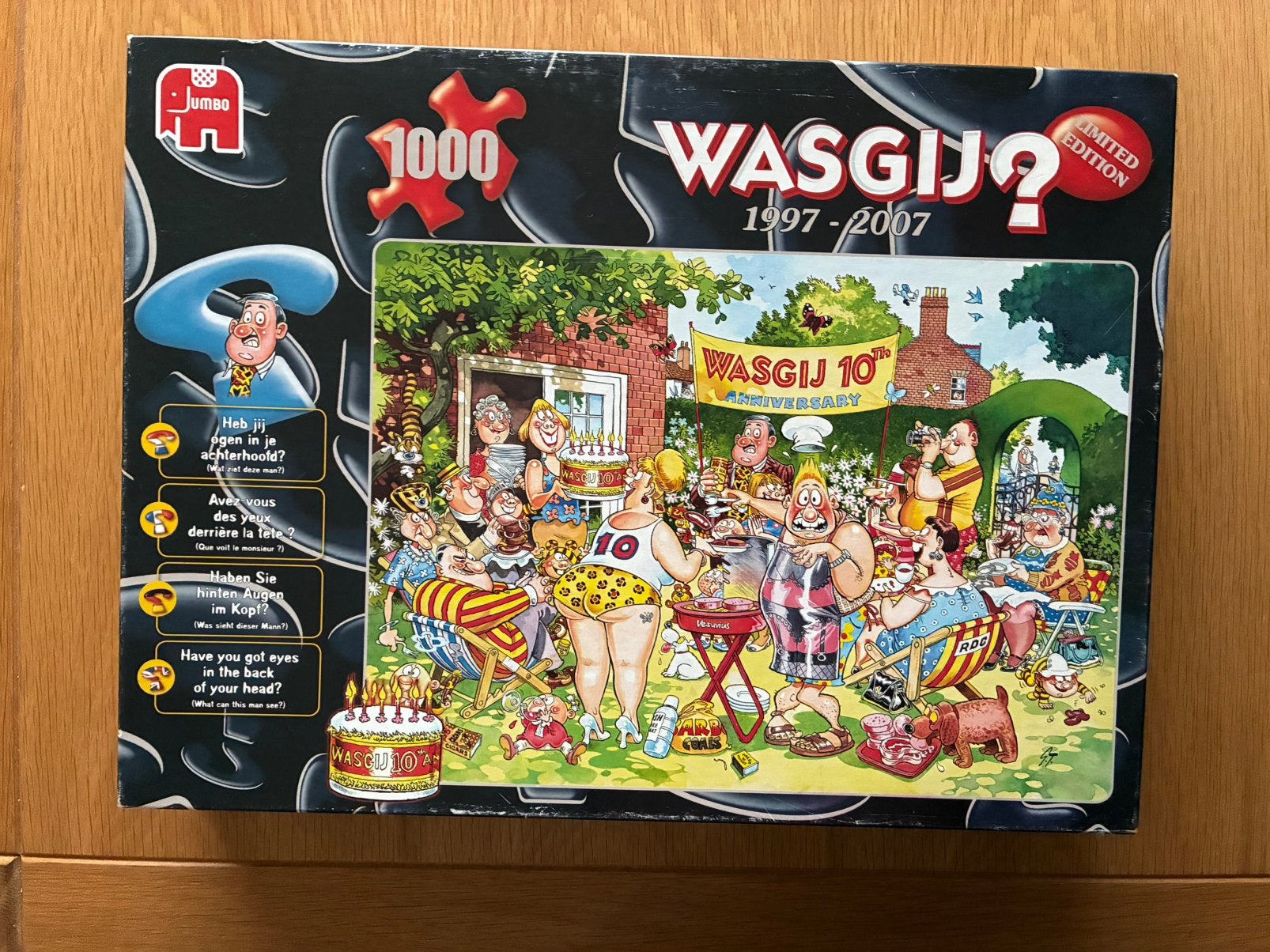 Wasgij 10 jaar anniversary 1997 - 2007 limited edition 1000, Hobby en Vrije tijd, Denksport en Puzzels, Ophalen of Verzenden, 500 t/m 1500 stukjes