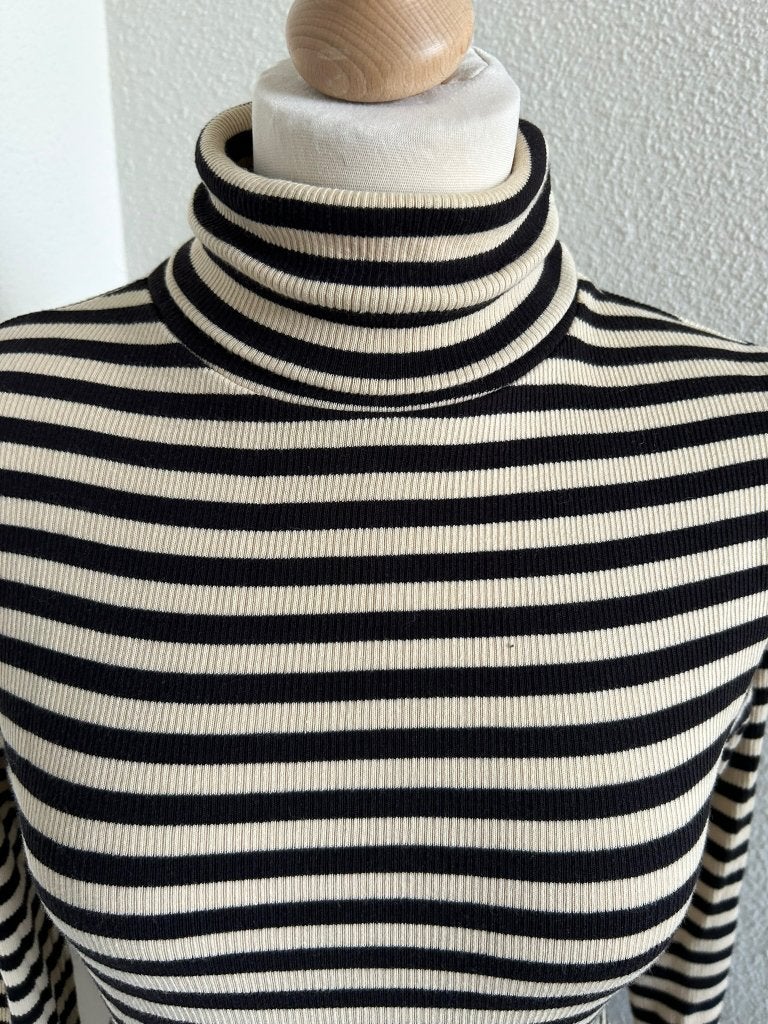 King Louie maat XL gestreepte coltrui rolkraag 2447, Zwart, Maat 46/48 (XL) of groter, Ophalen of Verzenden, Zo goed als nieuw