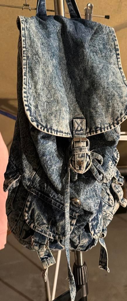 Vintage Denim Rugzak - Stijlvol en Praktisch, Overige merken, Gebruikt, 25 tot 40 cm, Ophalen of Verzenden