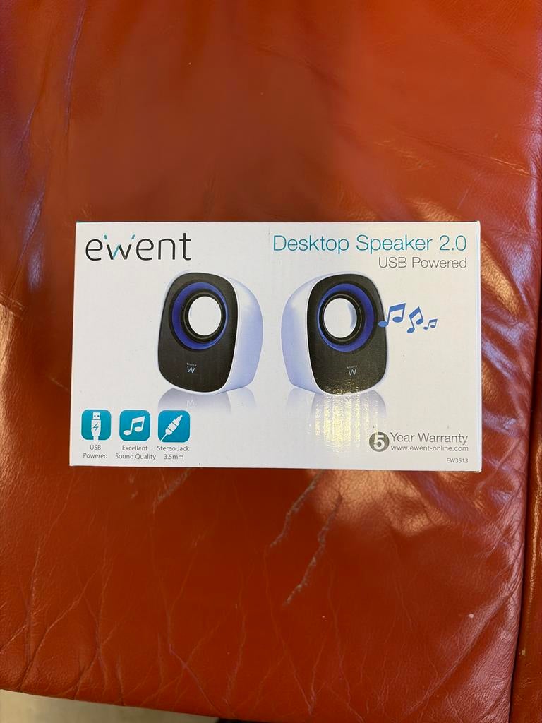 Ewent Desktop Speaker 2.0 USB Powered - Nieuw in doos, Computers en Software, Pc speakers, Ophalen of Verzenden, Nieuw, Audiokanaal 2