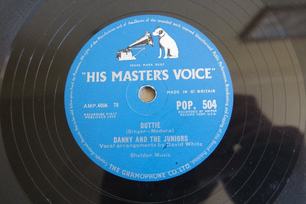 Danny and the Juniors Dottie 78rpm 78 toeren wurlitzer ami, Ophalen of Verzenden, Voor 1960, Gebruikt, 10 inch