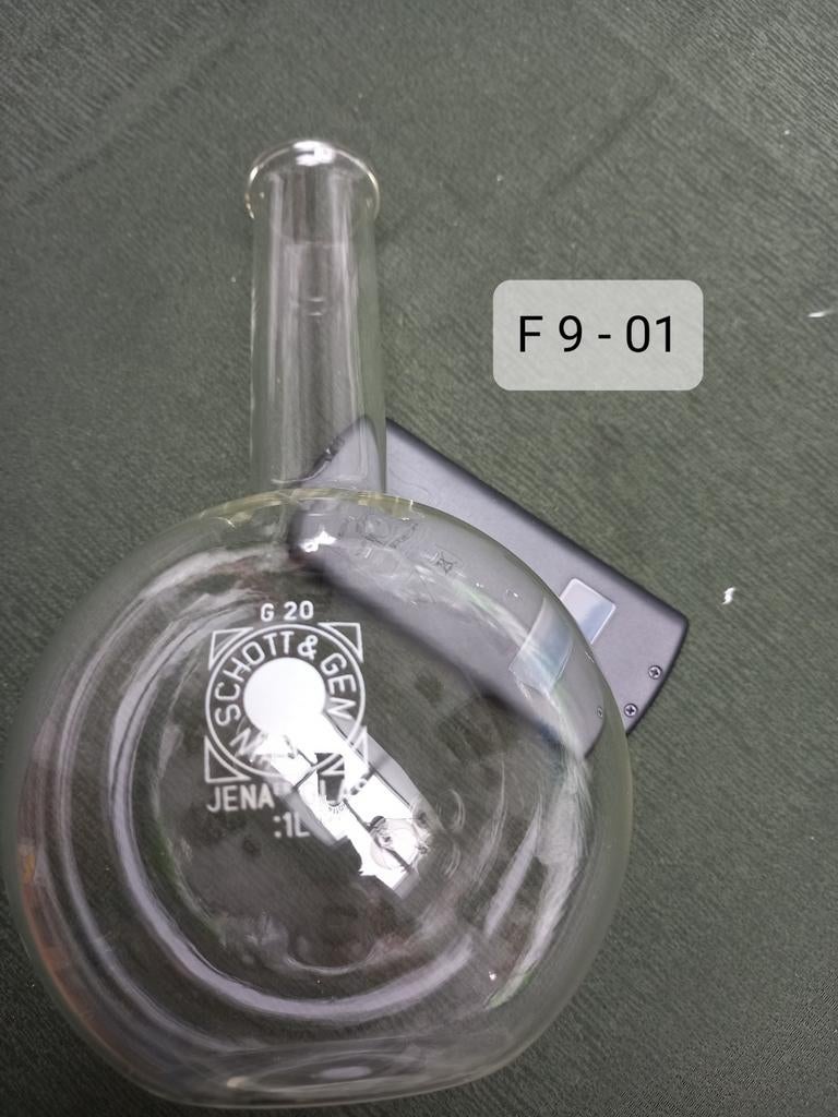 F9 serie: Laboratoriumglas, Glazen kolf van JENA glas., Verzamelen, Glas en Borrelglaasjes, Gebruikt, Overige typen, Ophalen of Verzenden