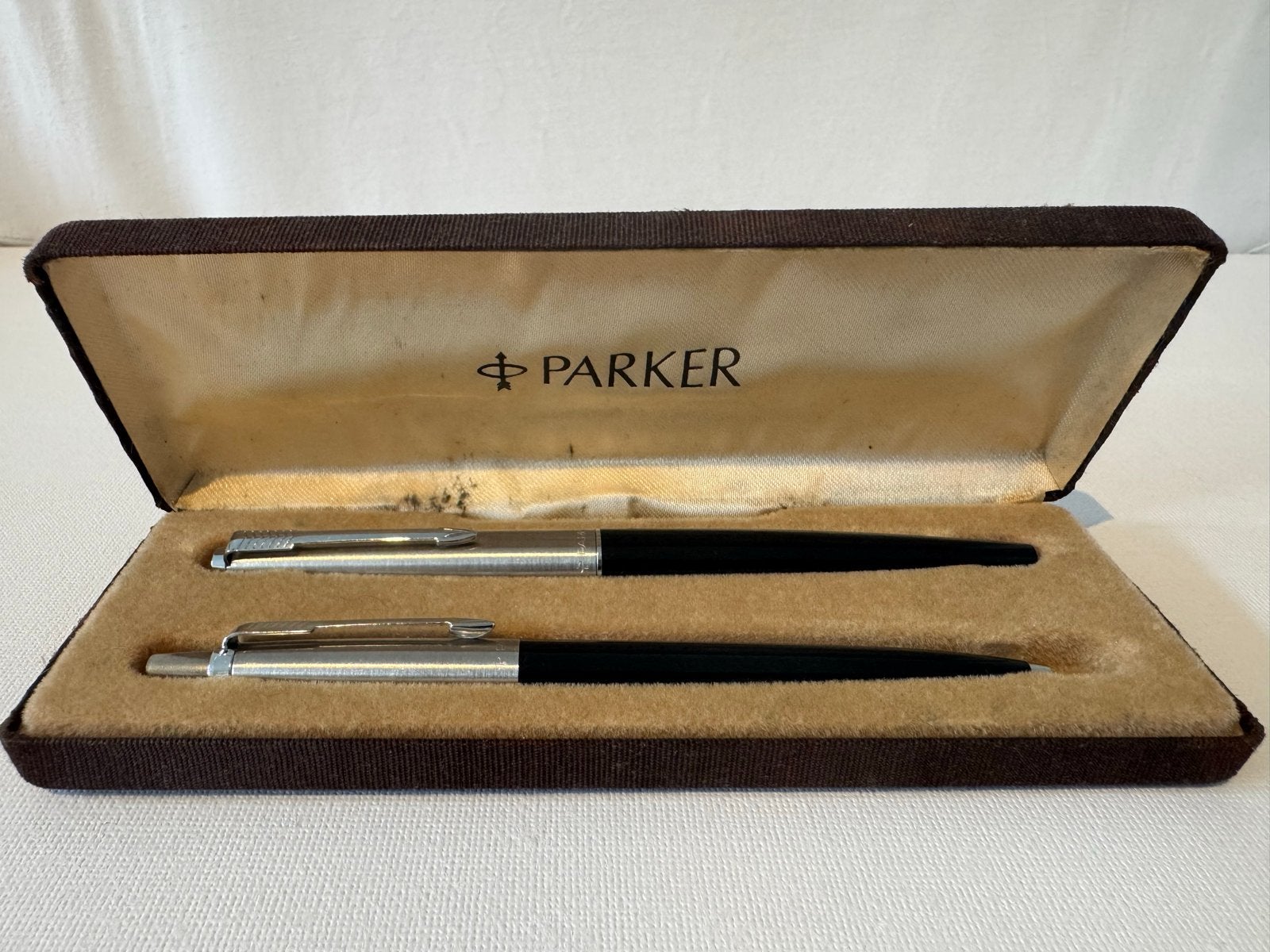 Parker 45 Classic + Jotter | Vintage set | Originele doos, Ophalen of Verzenden, Gebruikt