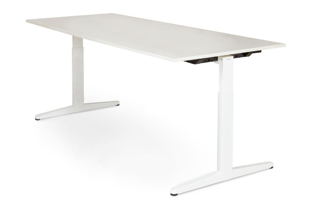 Ahrend Height Adjustable Desk – 120-80 cm – White, Ophalen, Zit-sta bureau, Hout, In hoogte verstelbaar