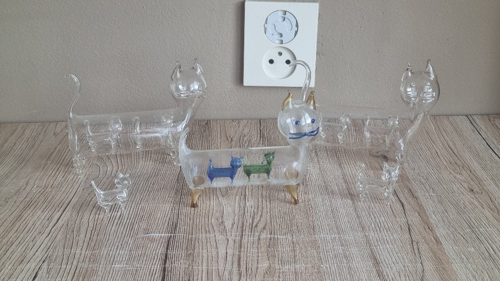 5 Mooie Vintage Katten waar van 3 met Baby Katjes in Buik, Verzenden