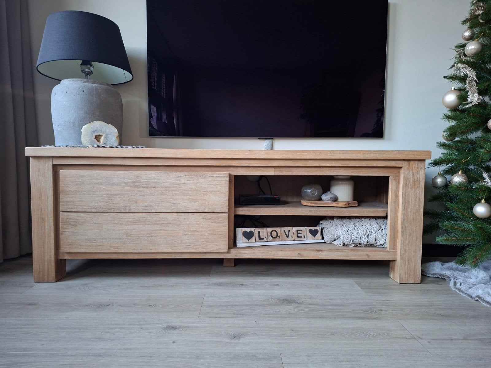 Tv kast/dressoir, acaciahout, Huis en Inrichting, Kasten | Televisiemeubels, Ophalen, 25 tot 50 cm, 150 tot 200 cm, Minder dan 100 cm